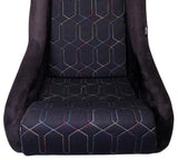 NRG FRP-300 Bucket Seat Black Multi Color Geometric – Large