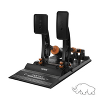 Asetek SimSports Forte Sim Racing Pedals for brake and throttle, inspired by real-life racing standards.