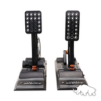 ASETEK SIMSPORTS S Series Invicta Sim Racing Pedals - Brake and Throttle Split Set with black and silver design