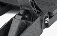 Close-up of the CSL Elite V2 pedal set for simulator Fanatec featuring load cell technology and detailed construction.