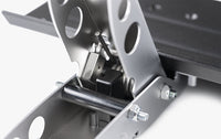 Close-up view of FANATEC CSL Pedals showing solid steel construction and precise components