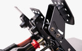 Close-up of FANATEC ClubSport Pedals V3 for simulador de carreras, showcasing advanced technology and construction.