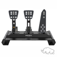 MOZA Racing CRP Pedals made with high-strength steel featuring adjustable components for high-performance racing simulation.