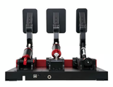 SIMAGIC P1000 3 Pedal Set Floor Mount for virtual racing, detailed view of accelerator, brake, and clutch pedals.