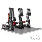 Simagic P2000 3 Pedal Set with 100kg Sensor - hydraulic racing car pedals on a base plate.