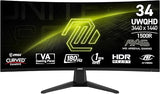 MSI MAG 346CQ 34" Ultrawide Curved Gaming Monitor UWQHD 180Hz 1ms