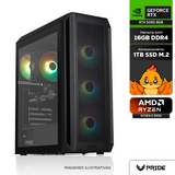 PC Gamer PRIDE Black Lion V3 Ryzen 5 5500 RTX 5060 16GB 1TB